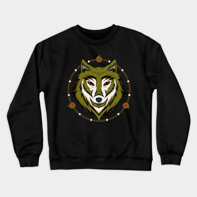 Wolf face design Crewneck Sweatshirt by AGORA studio